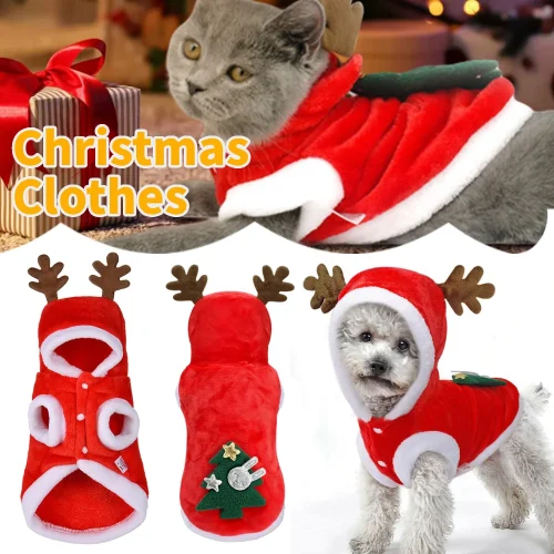 Christmas Pet Clothes Winter Warm Pet Dog Cold Weather Coats.