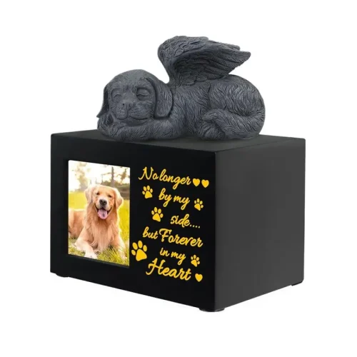 Pet Memory Urn Dog Urn Wooden Pet Ashes Box Pets Funerary Caskets Keepsakes
