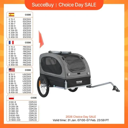 SucceBuy 88 lbs Dog Bike Trailer Pet Cart Bicycle Carrier with Wheels