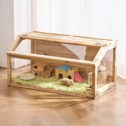 Wooden Hamster Cage Habitat 32"/40"/48" Clear