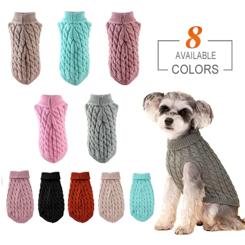 Dog Sweaters for Small Dogs Winter Warm Dog Clothes Turtleneck.